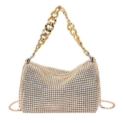LIUCHUCHU Strass Handtasche Mode Glänzende Strass Tasche for Frauen Schulter Tasche Geldbörse Damen Weibliche Umhängetasche(Champagne) von LIUCHUCHU