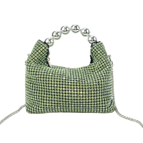 LIUCHUCHU Strass Handtasche Mode Griff Einkaufstasche Exquisite Strass Tasche Geldbörsen for Frauen Make-Up(Green) von LIUCHUCHU