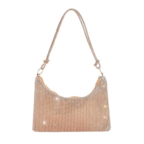 LIUCHUCHU Strass Handtasche Mode Strass Tasche Dinner-Party Hochzeit Geldbörsen Handtasche Unterarm Taschen(Champagne) von LIUCHUCHU