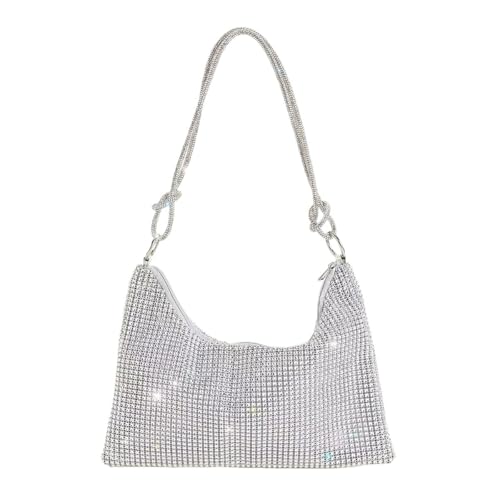 LIUCHUCHU Strass Handtasche Mode Strass Tasche Dinner-Party Hochzeit Geldbörsen Handtasche Unterarm Taschen(Sliver) von LIUCHUCHU
