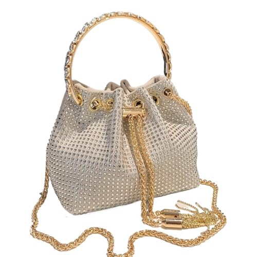 LIUCHUCHU Strass Handtasche Strass-Tasche, kleine Bankett-Umhängetasche mit Kordelzug, Umhängetasche Kette for Damen(F) von LIUCHUCHU