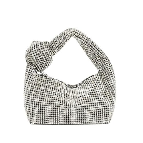 LIUCHUCHU Strass Handtasche Strass Tasche Abendtasche Griff Taschen for Frauen Geldbörsen und Handtaschen(Silver) von LIUCHUCHU