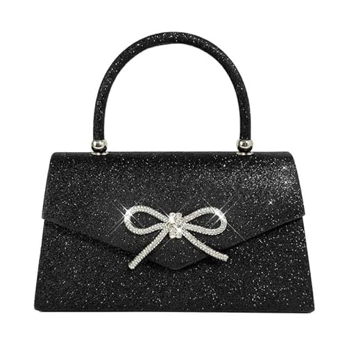 LIUCHUCHU Strass Handtasche Strass Tasche Clutch Handtasche Elegante Damen Bankett Abendtasche(Noir) von LIUCHUCHU