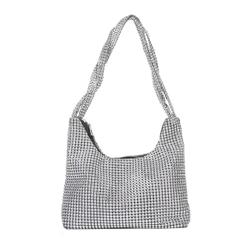 LIUCHUCHU Strass Handtasche Strass Tasche Elegante Silber Abendtasche Handtasche von LIUCHUCHU