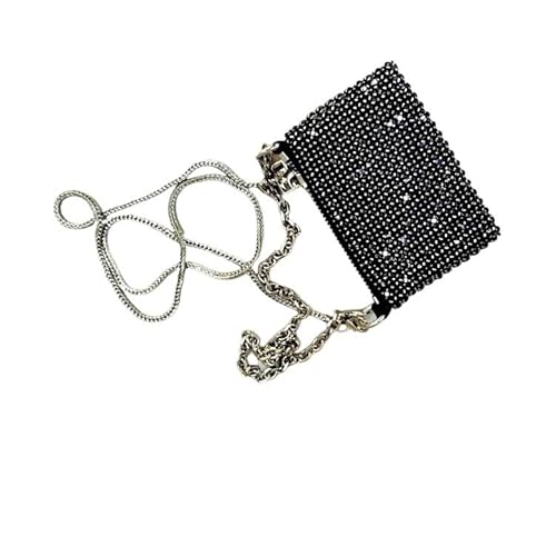 LIUCHUCHU Strass Handtasche Strass Tasche Geldbörsen for Münze Karte Party Kette Mini Abend Schulter Taschen(Noir) von LIUCHUCHU