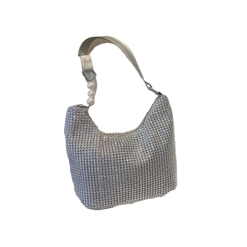 LIUCHUCHU Strass Handtasche Strass Tasche Glänzende Hochzeit Geldbörsen Und Handtasche for Dame Schulter Geldbörse(Silver) von LIUCHUCHU