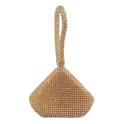 LIUCHUCHU Strass Handtasche Strass Tasche Mode Diamant Mini Handtasche for Party Hochzeit Reißverschluss Geld Geldbörse Tag Tote(Gold) von LIUCHUCHU