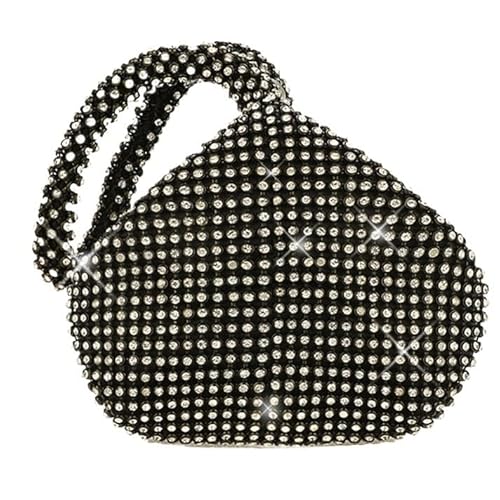 LIUCHUCHU Strass Handtasche Strass Tasche Mode Diamant Mini Handtasche for Party Hochzeit Reißverschluss Geld Geldbörse Tag Tote(Noir) von LIUCHUCHU