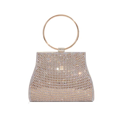 LIUCHUCHU Strass Handtasche Strass Tasche Mode Elegante Handtasche for Frauen Trend Party Kette(Gold) von LIUCHUCHU