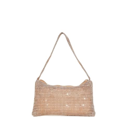 LIUCHUCHU Strass Handtasche Strass Tasche for Frauen Schultertasche Geldbörse Damen weibliche Umhängetasche glänzende Tasche(Champagne) von LIUCHUCHU