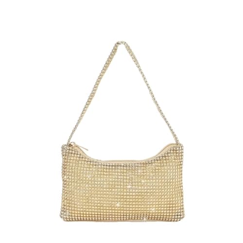 LIUCHUCHU Strass Handtasche Strass Tasche for Frauen Schultertasche Geldbörse Damen weibliche Umhängetasche glänzende Tasche(Gold) von LIUCHUCHU