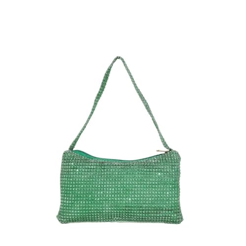 LIUCHUCHU Strass Handtasche Strass Tasche for Frauen Schultertasche Geldbörse Damen weibliche Umhängetasche glänzende Tasche(Green) von LIUCHUCHU