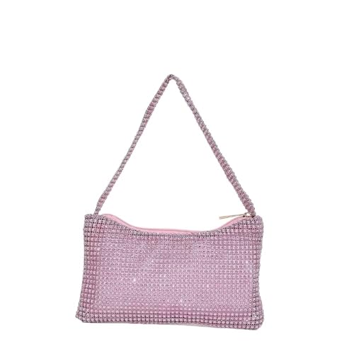 LIUCHUCHU Strass Handtasche Strass Tasche for Frauen Schultertasche Geldbörse Damen weibliche Umhängetasche glänzende Tasche(Pink) von LIUCHUCHU