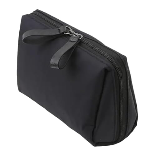 Makeup Bag Aufbewahrungstasche aus Nylon for Damen und Mädchen, kleine Make-up-Tasche mit separatem Beutel, Reise-Kosmetiktasche, wasserdichte Handtasche(Noir) von LIUCHUCHU