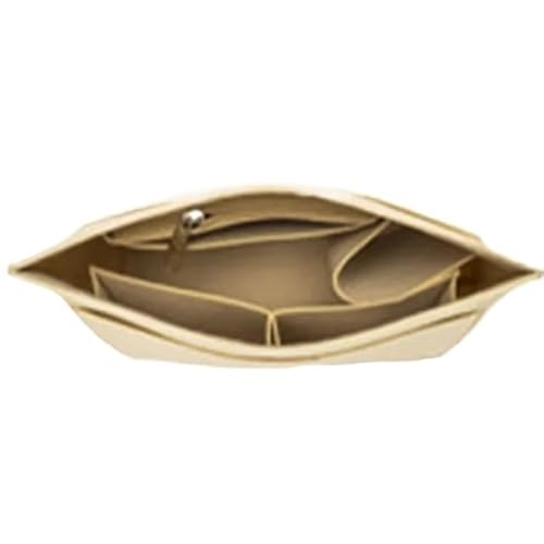 Makeup Bag Filzeinsatztasche passend for Handtaschen-Innentasche, Filzstoff, Make-up-Tasche, Unterstützung for Reise, tragbarer Einsatz, Geldbörsen-Organizer(Beige,M) von LIUCHUCHU