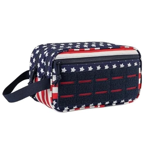 Makeup Bag Kulturbeutel for Herren, Hygienetasche, Reise-Duschtasche, Hüftrucksack, Werkzeugtaschen, kleines Rasierset for(Star Spangled) von LIUCHUCHU