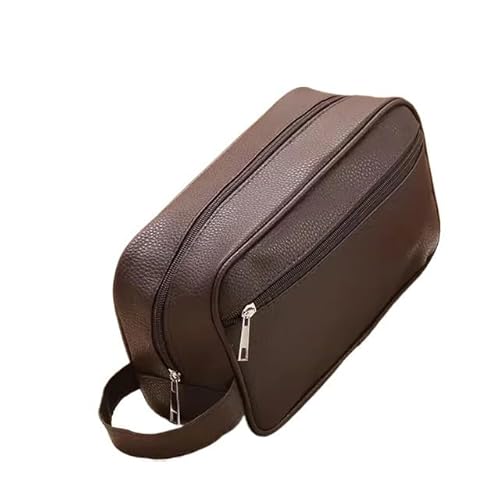 Makeup Bag Männer wasserdichte Reise Toilettenartikel Lagerung Tasche PVC Kosmetik Tragbare Make-Up Veranstalter Männlichen Reißverschluss Handtaschen(Brown) von LIUCHUCHU