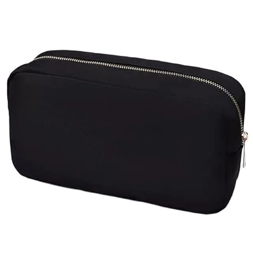 Makeup Bag Nylontasche, große Kosmetiktasche mit Reißverschluss, Toilettenartikel-Organizer-Tasche for Frauen und Mädchen, Geschenk, Make-up-Tasche(Noir,L) von LIUCHUCHU