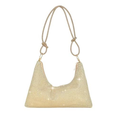 Strass Handtasche Mode Strass Tasche Abend Clutch Tasche Dinner-Party Hochzeit Geldbörsen Handtasche Unterarm Taschen(Gold) von LIUCHUCHU