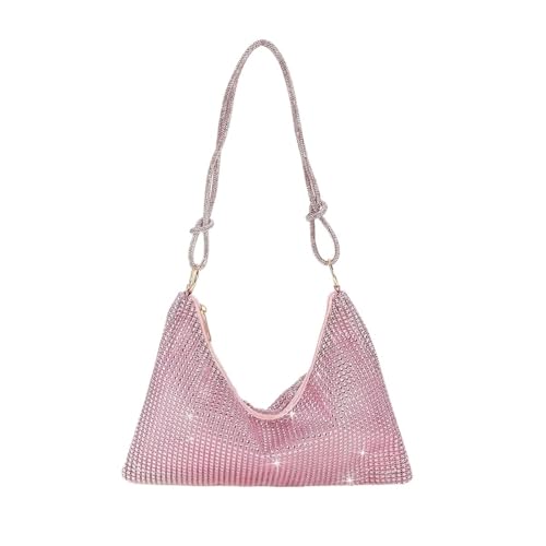 Strass Handtasche Mode Strass Tasche Abend Clutch Tasche Dinner-Party Hochzeit Geldbörsen Handtasche Unterarm Taschen(Pink) von LIUCHUCHU