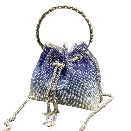 Strass Handtasche Strass Tasche Abend Clutch Tasche Geldbörsen und Handtasche Bucket Bag(Blue) von LIUCHUCHU