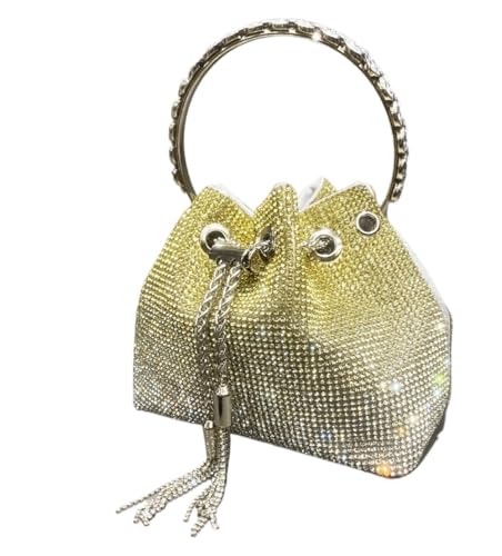 Strass Handtasche Strass Tasche Abend Clutch Tasche Geldbörsen und Handtasche Bucket Bag(Yellow) von LIUCHUCHU