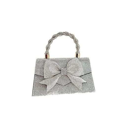 Strass Handtasche Strass Tasche Geldbörsen Hochzeit Party Clutch Taschen for Frauen(Silver) von LIUCHUCHU