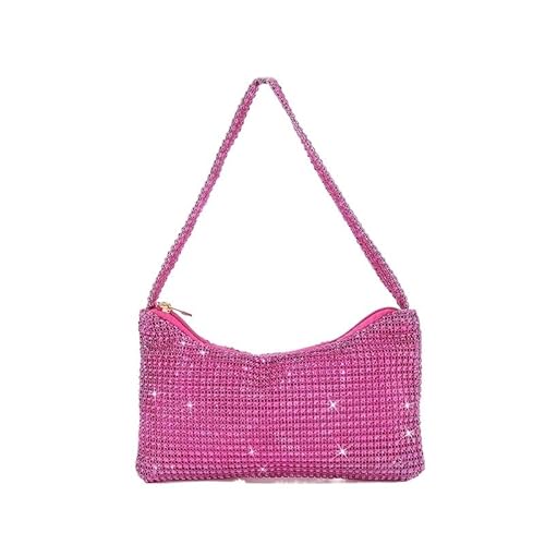 Strass Handtasche Strass Tasche for Frauen Party Club Hochzeit Prom Kupplung Geldbörsen(Rose Red) von LIUCHUCHU