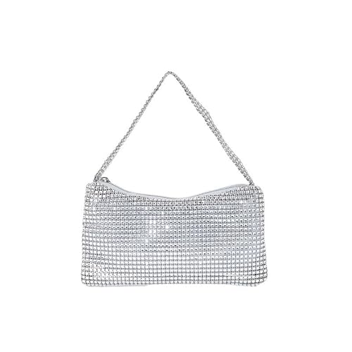 Strass Handtasche Strass Tasche for Frauen Party Club Hochzeit Prom Kupplung Geldbörsen(Silver) von LIUCHUCHU