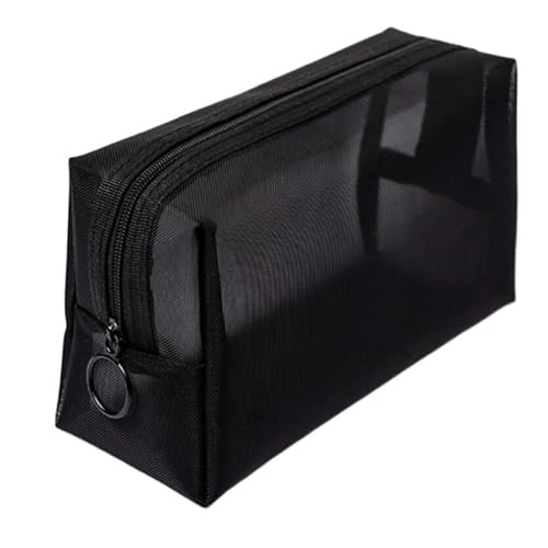 Waschtasche 1PCS Schwarz Frauen Männer Notwendige Kosmetik Tasche Transparent Reise Veranstalter Mode Kleine Große Kulturbeutel Make-Up(M) von LIUCHUCHU