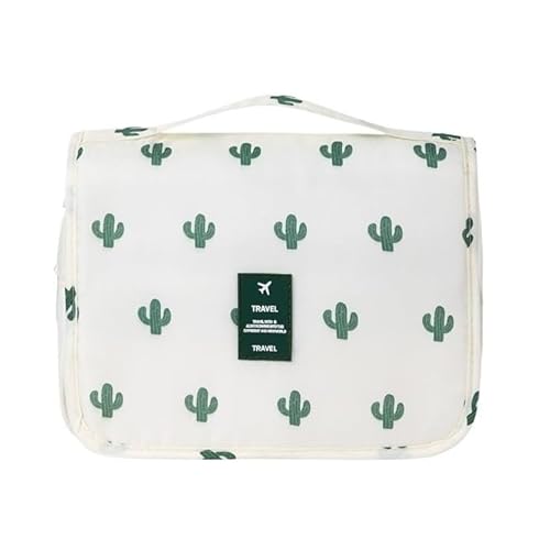 Waschtasche Damen-Make-up-Taschen, Reise-Kosmetiktasche, Toilettenartikel-Organizer, wasserdichte Aufbewahrung, hängende Badezimmer-Waschtasche(Cactus) von LIUCHUCHU