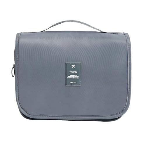 Waschtasche Damen-Make-up-Taschen, Reise-Kosmetiktasche, Toilettenartikel-Organizer, wasserdichte Aufbewahrung, hängende Badezimmer-Waschtasche(Grey) von LIUCHUCHU