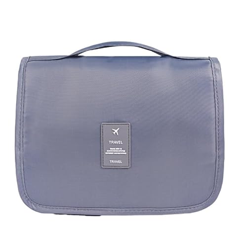 Waschtasche Kosmetiktasche Damen Reisetasche wasserdichte Toilettenartikel Beauty Organizer Badezimmer Make-up Aufbewahrungstasche mit Haken(Grey) von LIUCHUCHU