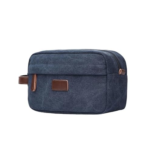 Waschtasche Männer Leinwand Reise Waschen Kulturbeutel Frauen Kosmetik Make-Up Schönheit Notwendigkeiten Tasche wasserdichte Dopp Kit Rasieren Organizer Handtasche(Blue) von LIUCHUCHU