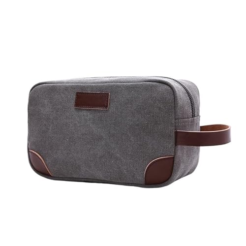 Waschtasche Männer Leinwand Reise Waschen Kulturbeutel Frauen Kosmetik Make-Up Schönheit Notwendigkeiten Tasche wasserdichte Dopp Kit Rasieren Organizer Handtasche(Gray2) von LIUCHUCHU