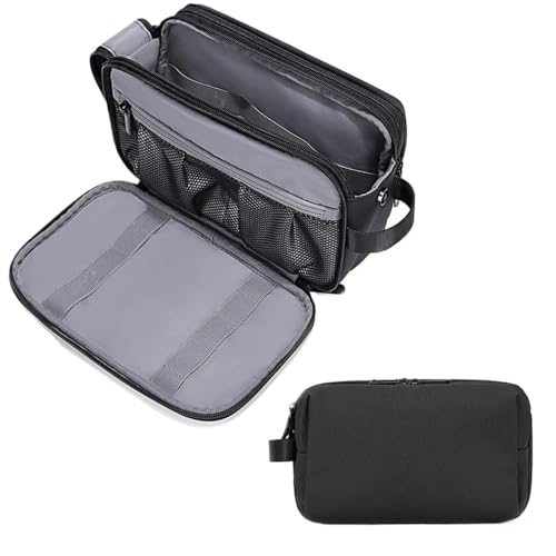 Waschtasche Mode wasserdichte Reise Kulturbeutel Trocken Nass Trennung Große Kapazität Damen Make-Up Tasche Frauen Leichte Kosmetik(Noir) von LIUCHUCHU