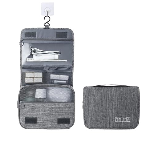 Waschtasche Reise-Make-up-Taschen for Damen, wasserdichte Kosmetiktasche, Toilettenartikel-Organizer, for Aufhängen, Trocken- und Nasstrennung, Aufbewahrungstasche(Gray) von LIUCHUCHU