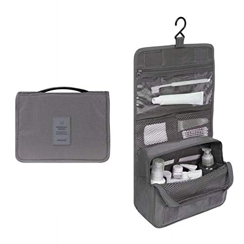 Waschtasche Reise wasserdichte Tragbare Mann Kulturbeutel Frauen Kosmetik Organizer Tasche Hängen Nette Make-Up(Gray) von LIUCHUCHU
