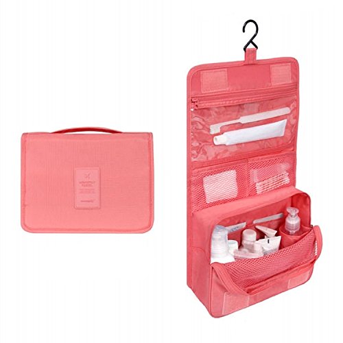 Waschtasche Reise wasserdichte Tragbare Mann Kulturbeutel Frauen Kosmetik Organizer Tasche Hängen Nette Make-Up(Watermelon red) von LIUCHUCHU