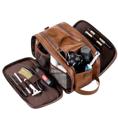 Waschtasche wasserdichte Männer Kosmetiktasche Hängen Make-Up Tasche Nylon Reise Veranstalter Große Notwendigkeiten Fall Waschen Kulturbeutel(Brown) von LIUCHUCHU