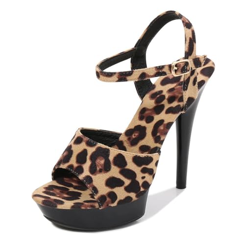 13 cm hohe High Heels für Damen | Plateau-Sandalen mit offener Spitze für Pole Dance, Stripshows, Brautpartys, Kostümabende, angesagte Clubs,Braun,37 EU 13 cm hohe High Heels für Damen | Plateau-Sandalen mit offener Spitze für Pole Dance, Stripshows, Brautpartys, Kostümabende, angesagte Clubs,Braun,37 EU von LIUGUISUOCHBH
