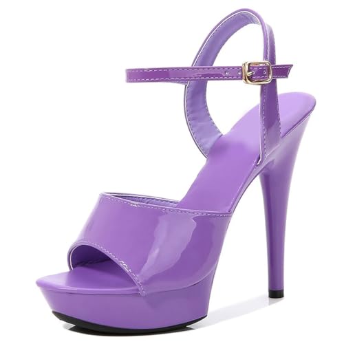 13 cm hohe High Heels für Damen | Plateau-Sandalen mit offener Spitze für Pole Dance, Stripshows, Brautpartys, Kostümabende, angesagte Clubs,Lila,34 EU 13 cm hohe High Heels für Damen | Plateau-Sandalen mit offener Spitze für Pole Dance, Stripshows, Brautpartys, Kostümabende, angesagte Clubs,Lila,34 EU von LIUGUISUOCHBH