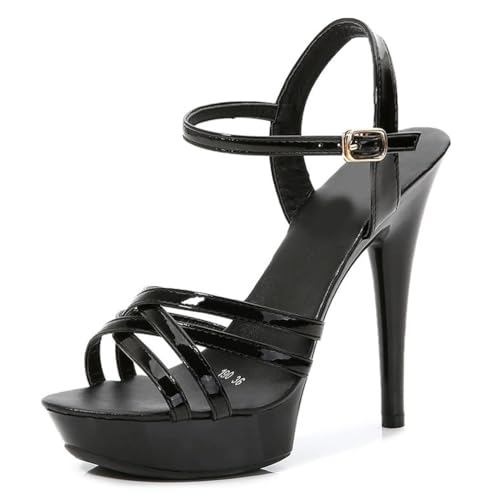 13 cm hohe High Heels für Damen | Plateau-Sandalen mit offener Spitze für Pole Dance, Stripshows, Brautpartys, Kostümabende, angesagte Clubs,Schwarz,38 EU 13 cm hohe High Heels für Damen | Plateau-Sandalen mit offener Spitze für Pole Dance, Stripshows, Brautpartys, Kostümabende, angesagte Clubs,Schwarz,38 EU von LIUGUISUOCHBH