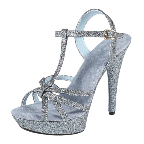 13 cm hohe High Heels für Damen | Plateau-Sandalen mit offener Spitze und Rutschfester Sohle für Strandhochzeiten, Partys im Freien und Clubbing,Blau,35 EU 13 cm hohe High Heels für Damen | Plateau-Sandalen mit offener Spitze und Rutschfester Sohle für Strandhochzeiten, Partys im Freien und Clubbing,Blau,35 EU von LIUGUISUOCHBH