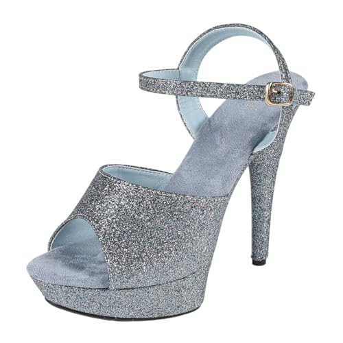 13 cm hohe High Heels für Damen | Plateau-Sandalen mit offener Spitze und Rutschfester Sohle für Strandhochzeiten, Partys im Freien und Clubbing,Blau,40 EU 13 cm hohe High Heels für Damen | Plateau-Sandalen mit offener Spitze und Rutschfester Sohle für Strandhochzeiten, Partys im Freien und Clubbing,Blau,40 EU von LIUGUISUOCHBH