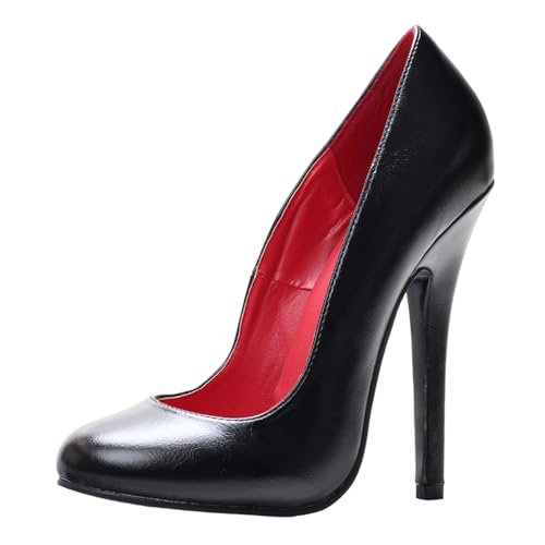 14cm High Heels für Damen & Herren | Große Schwarze Tanzschuhe für Pole Dance, Striptease und Nachtclubs, Crossdressing-Auftritte,Schwarz,41 EU von LIUGUISUOCHBH