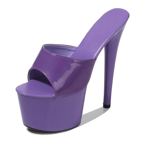 17 cm hohe Extrem High Heels für Damen | Sexy Stiletto-Sandalen für Hochzeit, Club, Pole/Strip-Dance | Fußgewölbeunterstützung & Anti-Rutsch-Design,Lila,40 EU 17 cm hohe Extrem High Heels für Damen | Sexy Stiletto-Sandalen für Hochzeit, Club, Pole/Strip-Dance | Fußgewölbeunterstützung & Anti-Rutsch-Design,Lila,40 EU von LIUGUISUOCHBH
