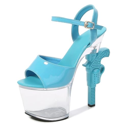 17 cm hohe High Heels für Damen | Plateau-Sandalen mit Knöchelriemen für Hochzeiten, Nachtclubs, Abschlussfeiern, Pole-/Strip-Dance,Blau,39 EU 17 cm hohe High Heels für Damen | Plateau-Sandalen mit Knöchelriemen für Hochzeiten, Nachtclubs, Abschlussfeiern, Pole-/Strip-Dance,Blau,39 EU von LIUGUISUOCHBH