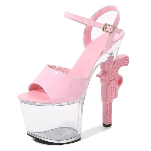 17 cm hohe High Heels für Damen | Plateau-Sandalen mit Knöchelriemen für Hochzeiten, Nachtclubs, Abschlussfeiern, Pole-/Strip-Dance,Rosa,34 EU 17 cm hohe High Heels für Damen | Plateau-Sandalen mit Knöchelriemen für Hochzeiten, Nachtclubs, Abschlussfeiern, Pole-/Strip-Dance,Rosa,34 EU von LIUGUISUOCHBH