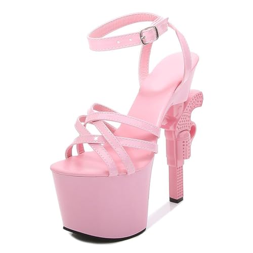 17 cm hohe High Heels für Damen | Plateau-Sandalen mit Knöchelriemen für Hochzeiten, Nachtclubs, Abschlussfeiern, Pole-/Strip-Dance,Rosa,37 EU 17 cm hohe High Heels für Damen | Plateau-Sandalen mit Knöchelriemen für Hochzeiten, Nachtclubs, Abschlussfeiern, Pole-/Strip-Dance,Rosa,37 EU von LIUGUISUOCHBH